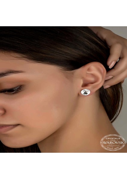 Swarovski Crystal Taşlı Gümüş Çivili Kadın Küpe fiyatları