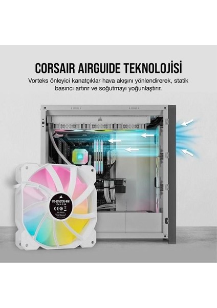 Corsaır CO-9050137-WW Icue SP120 Rgb Elite Beyaz 120MM Kasa Fanı-Kontrol Ünitesi 3--Lü Paket indirimleri