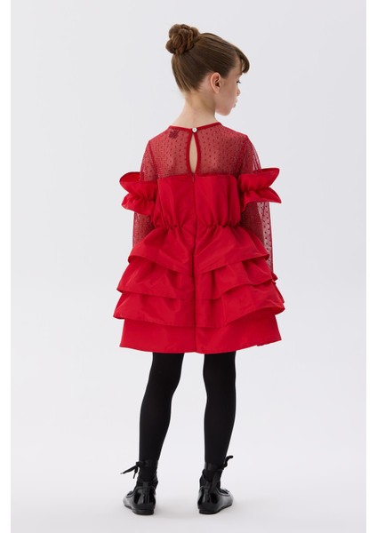 Bg Store Kız Çocuk Kırmızı Elbise