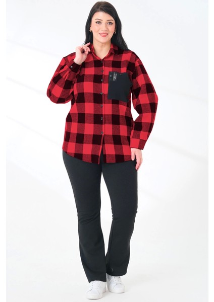 Ekoseli Oversize Dokuma Büyük Beden Oduncu Gömlek