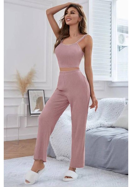 Brl Viskon Pudra 3 Lü Trend Crop Takım