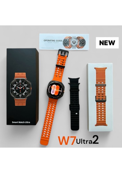 W7 Watch Ultra2 Pusula Amoled Ekran 1.43 Inç Akıllı Saat