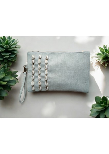 Beyaz Kadın Portföy Clutch El Çantası