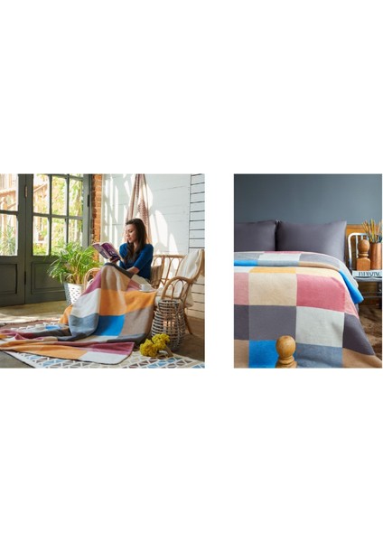 Yumuşak Peluş Battaniye 160x220, Sıcak ve Konforlu, Akrilik Materyal, Beyaz Renk