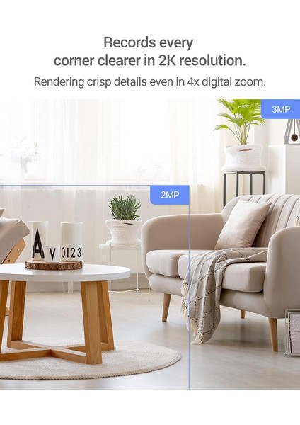 3 Mp 2 K Wi-fi İç Mekan Güvenlik Kamerası - Akıllı Takip Gece Görüşü ve Alexa Uyumlu