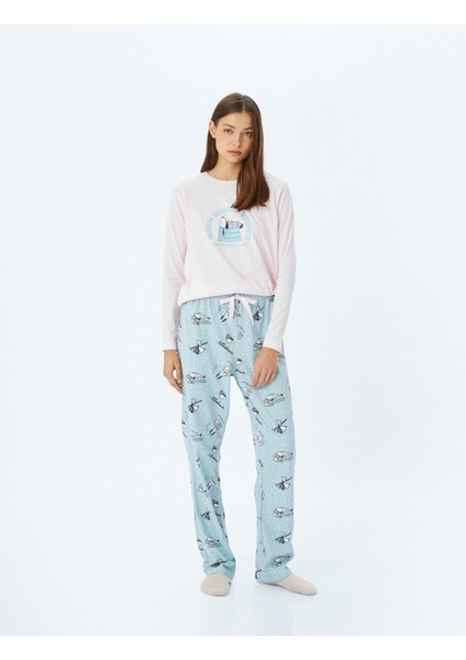 Lisanslı Pamuklu Snoopy Pijama Takımı