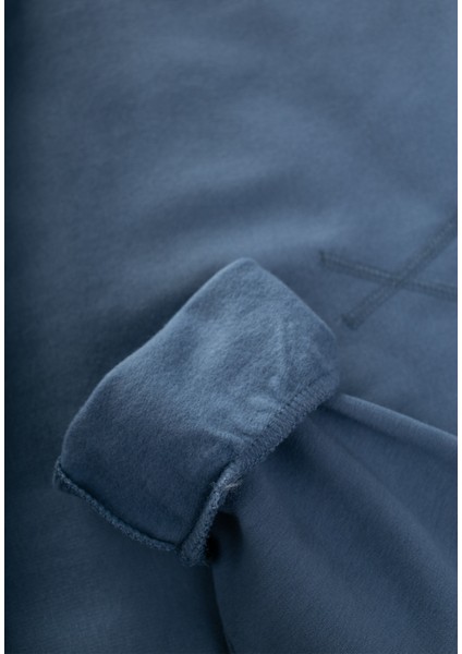 Basıc Karyoka Detaylı Sweatshirt Takım Indigo Mavi modelleri