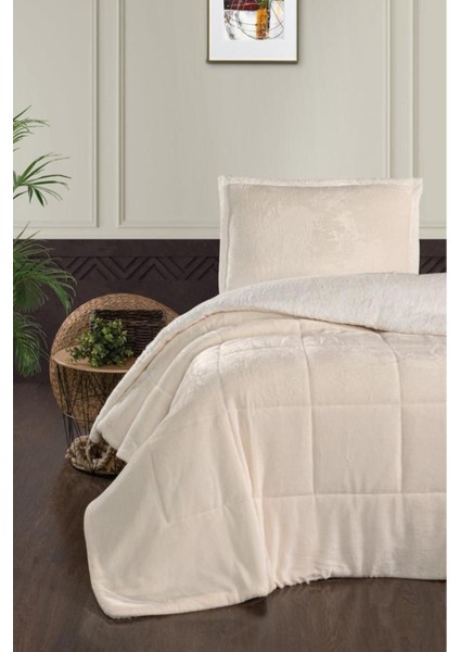 Tek Kişilik 2 Parça Düz Renk Battaniye Seti / 180X230 cm 1 Adet Yorgan 1 Adet 50X70 Yastık