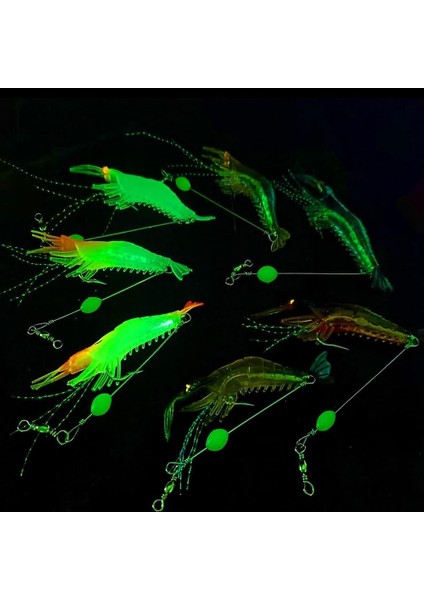 5225 Fosforlu Glow Silikon Karides 8cm.