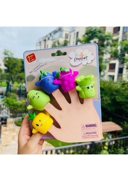 Finger Puppet Sebzeler Parmak Kukla Seti 5 Sebzeli Oyuncak Parmak Kukla