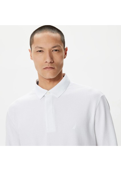 Erkek Slim Fit Uzun Kollu Polo - Beyaz modelleri