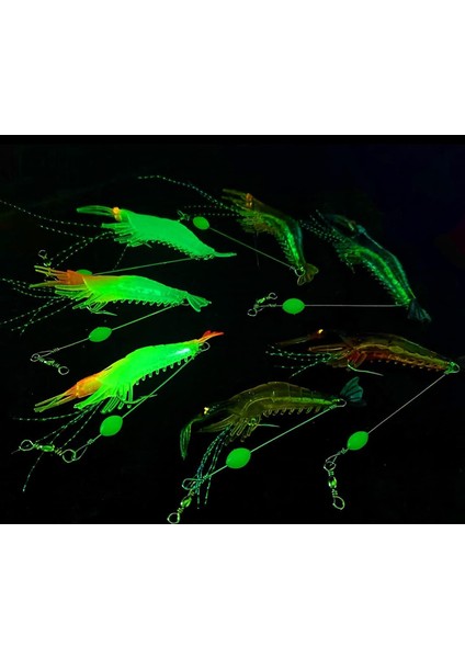5222 Fosforlu Glow Silikon Karides 8cm.