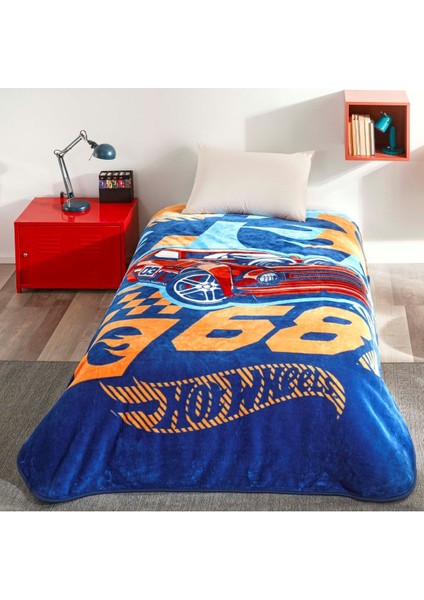 Yumuşak, antibakteriyel mavi tek kişilik pamuk polyester battaniye