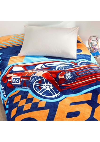 Yumuşak, antibakteriyel mavi tek kişilik pamuk polyester battaniye