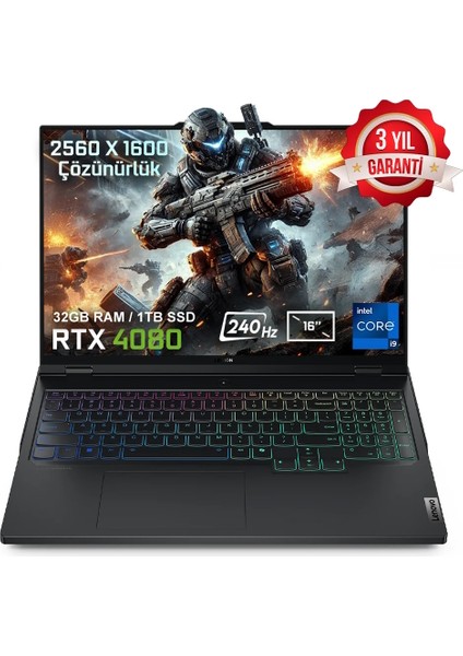 Legion Pro 7 16IRX9H 83DE0086TR Intel Core I9-14900HX 32GB Ddr5 1tb SSD RTX4080 12GB 16 Inç 240Hz Wqxga Freedos Gaming Laptop