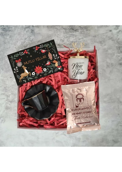 Geyik Şıklığı Siyah Gold Kahve Keyfi Yılbaşı Mini