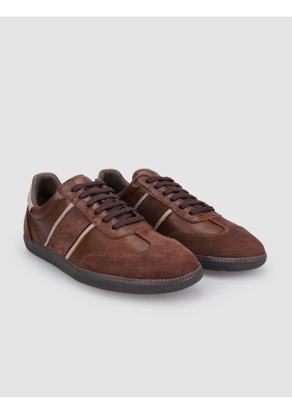 %100 Hakiki Deri Kahverengi Bağcıklı Kadın Sneaker fiyatları
