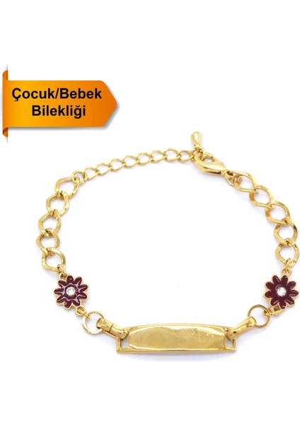 Ferizz Altın Kaplama Çiçekli Çocuk Bileklik BLK-813