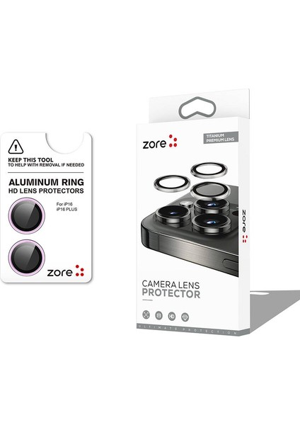 iPhone 16 Plus Zore Cl-12 Premium Safir Parmak Izi Bırakmayan Anti-Reflective Kamera Lens Koruyucu