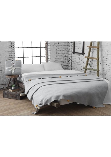 Renkli ve yumuşak tek kişilik pamuklu ponponlu pike battaniye 150x200 fiyatları