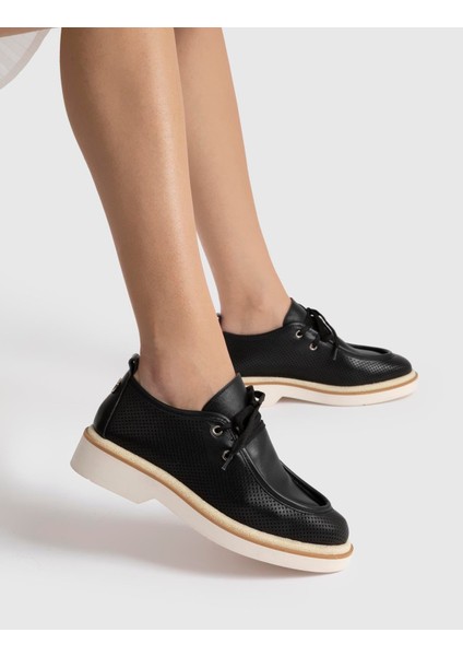 Afsana Deri Kadın Siyah Oxford Ayakkabı fiyatları