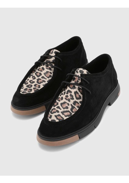 Ferguson Hakiki Süet Deri Kadın Siyah Oxford Ayakkabı fırsatları