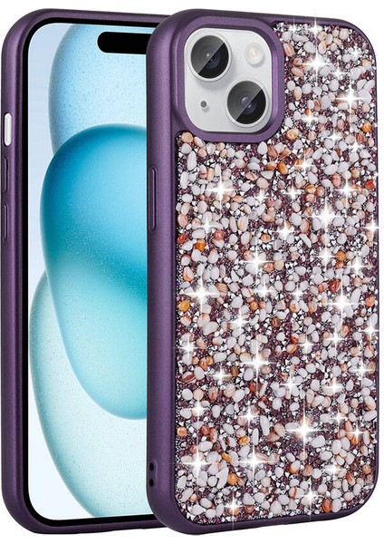 iPhone 15 Uyumlu Parlak Taşlı Tasarım Zore Linea Kılıf