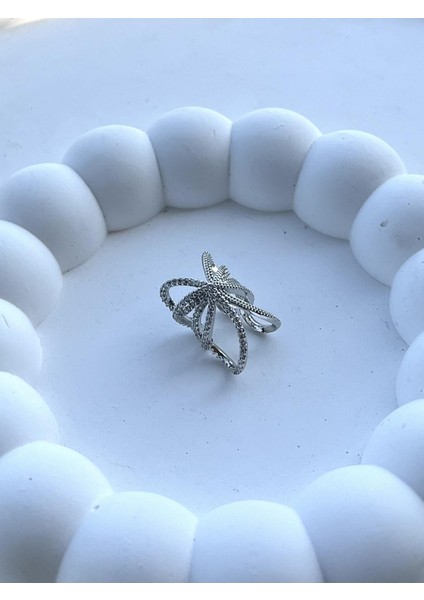 Silver Taşlı Fiyonk Earcuff