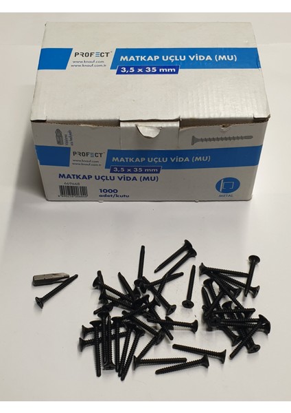 Profect Matkap Uçlu Alçıpan Vidası 3,5X35 mm 1 kutu 1000 adet