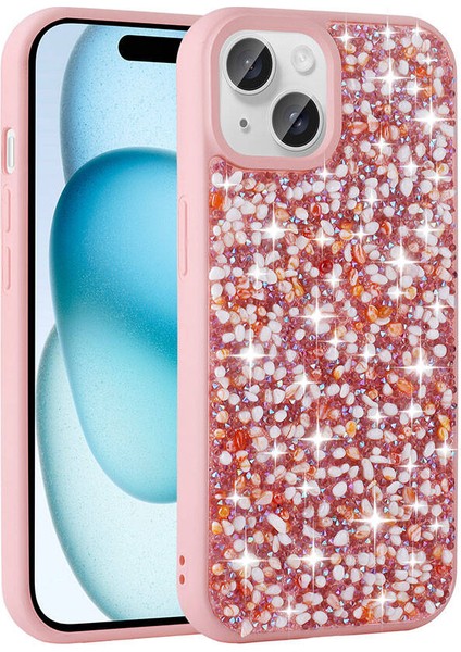 iPhone 15 Uyumlu Parlak Taşlı Tasarım Zore Linea Kılıf