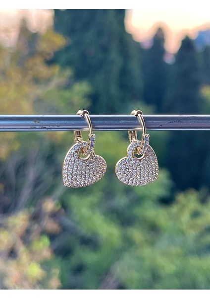 Xp Stras Heart Küpe Gold