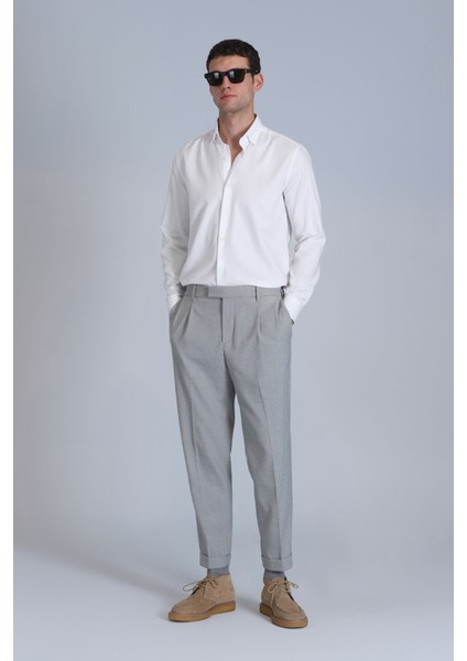 Barka Erkek Basic Gömlek Slim Fit Beyaz