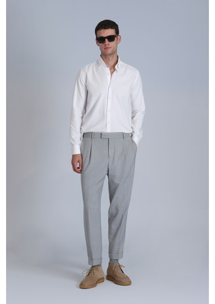 Barka Erkek Basic Gömlek Slim Fit Beyaz