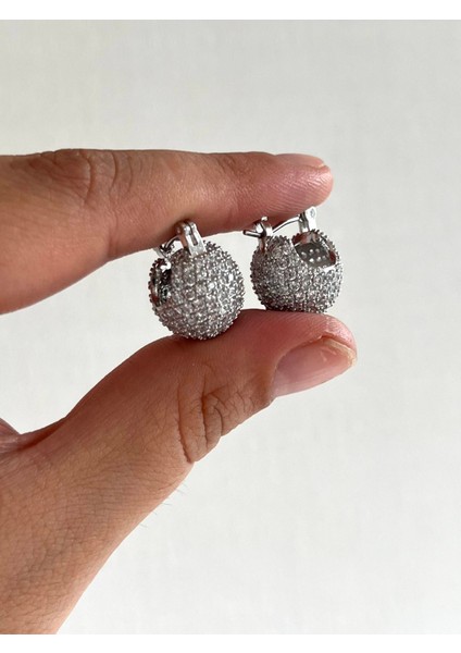 Alya Silver Ball Taşlı Küpe