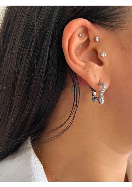 Star Silver Halka Küpe