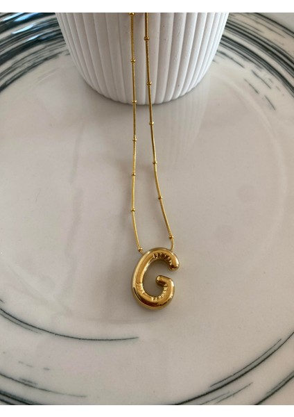Balon Harf Kolye Gold Renk