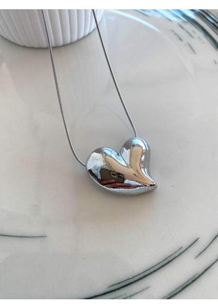 Curve Heart Kolye Silver