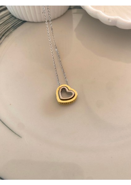 Mix Double Heart Kolye