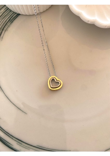Mix Double Heart Kolye
