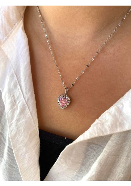 Pndrs Heart Pink Kolye