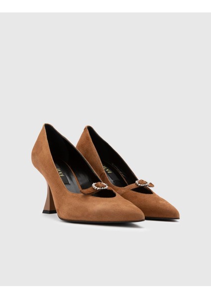 Roald Süet Deri Kadın Taba Topuklu Ayakkabı fiyatları