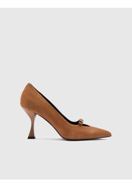 Roald Süet Deri Kadın Taba Topuklu Ayakkabı fırsatları