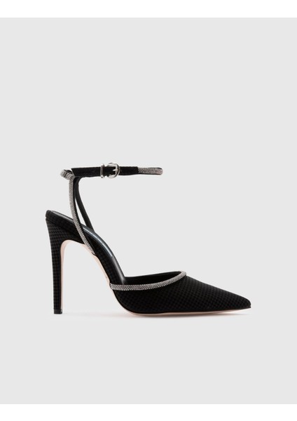 Ainsley Deri Kadın Siyah Topuklu Sandalet modelleri