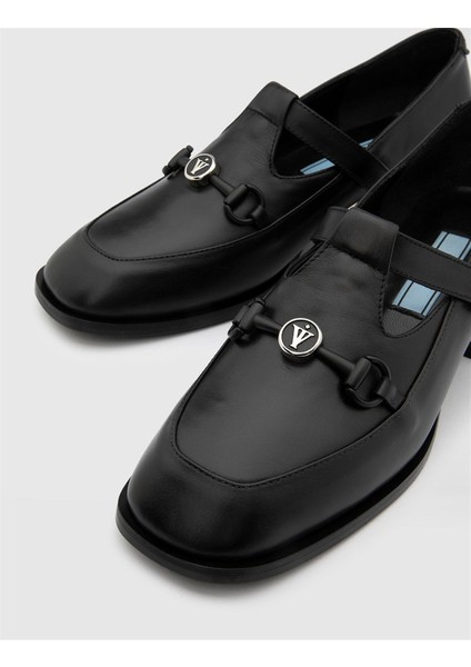 Tova Hakiki Deri Kadın Siyah Topuklu Ayakkabı modelleri