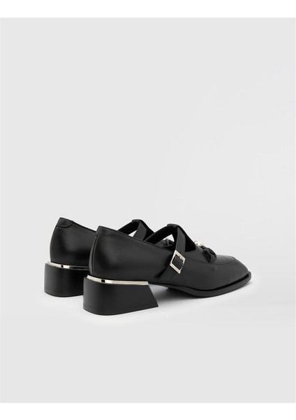 Tova Hakiki Deri Kadın Siyah Topuklu Ayakkabı indirimleri