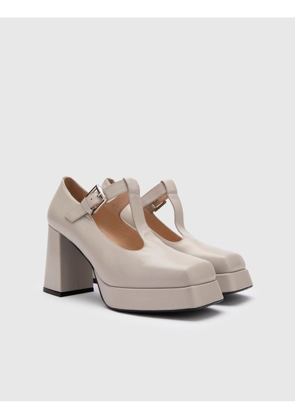 Beny Deri Kadın Bej Topuklu Ayakkabı fiyatları