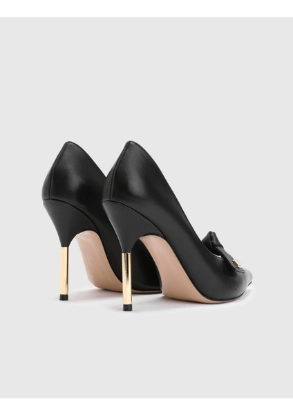 Betty Hakiki Deri Kadın Siyah Topuklu Ayakkabı fırsatları