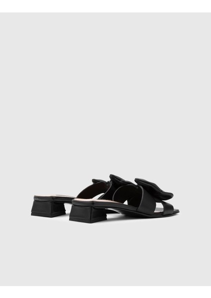 Kitti Deri Kadın Siyah Topuklu Terlik fırsatları