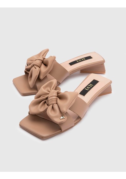 Kitti Deri Kadın Vizon Topuklu Terlik fiyatları