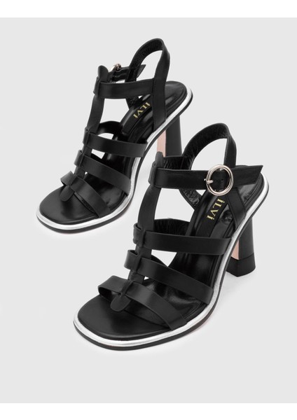 Vitale Deri Kadın Siyah Topuklu Sandalet fiyatları